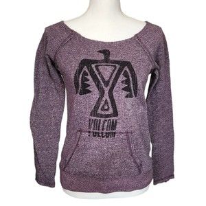 Volcom Mighty Thunda Marley Pullover Sweatshirt Heathered Violet Womens Small